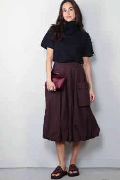 Tibi Rok - Bio Twill Bubble Skirt - Plum