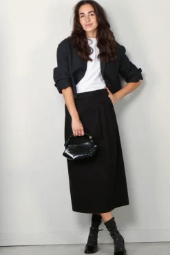 Tibi Rok - Bio Twill Triple Pleat Skirt - Black