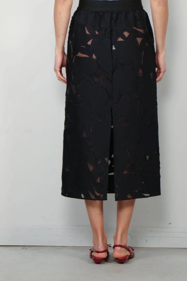 Tibi Rok - Adelle Fil Coupe Pencil Skirt - Black