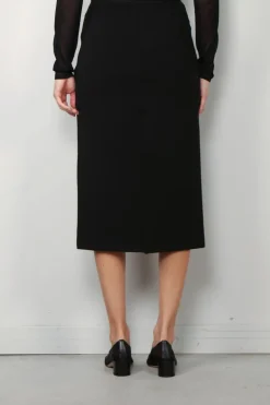 Tibi Rok - Wren Crepe Knit Midi Skirt - Black