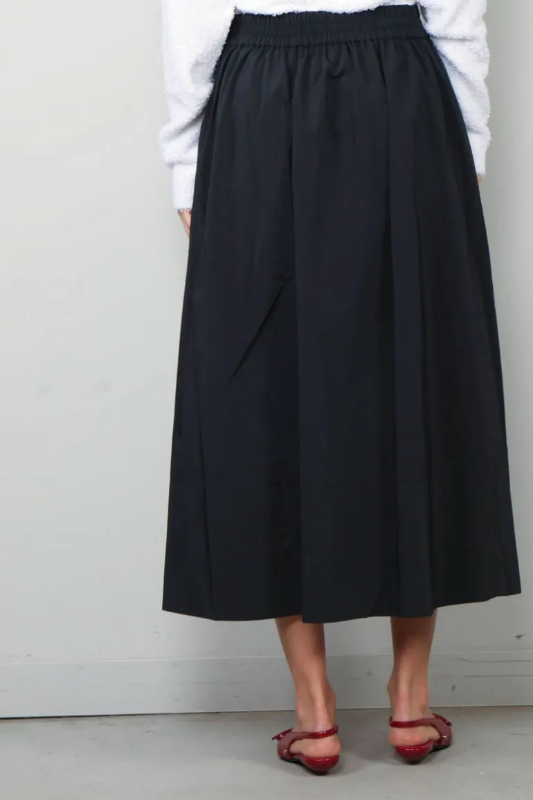 Tibi Rok - Nylon Pull On Full Skirt - Black
