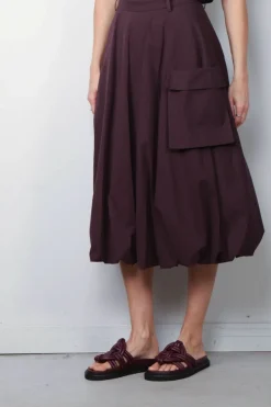 Tibi Rok - Bio Twill Bubble Skirt - Plum