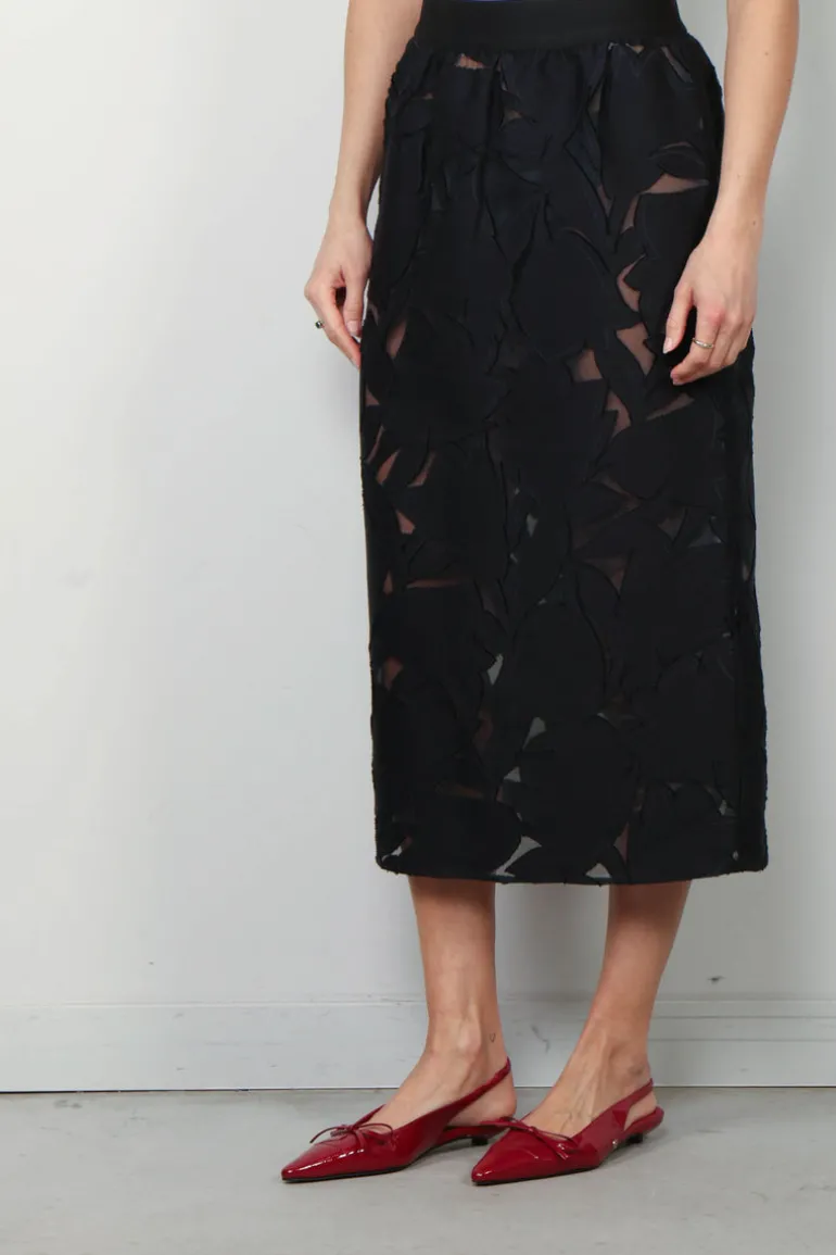Tibi Rok - Adelle Fil Coupe Pencil Skirt - Black