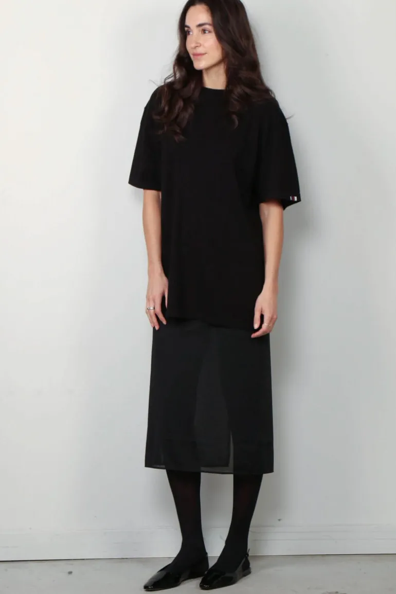 Tibi Rok - Sheer Gauze Maxi Pencil Skirt - Black