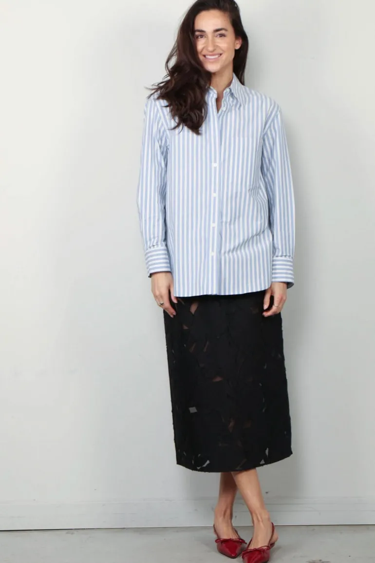 Tibi Rok - Adelle Fil Coupe Pencil Skirt - Black