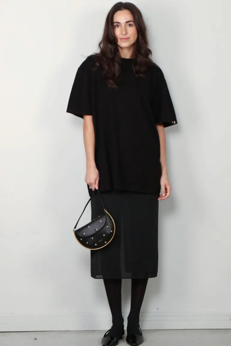 Tibi Rok - Sheer Gauze Maxi Pencil Skirt - Black