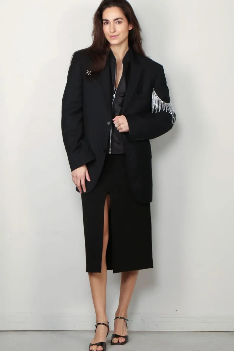 Tibi Rok - Wren Crepe Knit Midi Skirt - Black