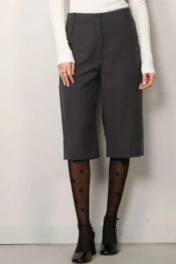 Tibi Short - Fluid Suiting Short - Steel grey
