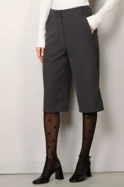 Tibi Short - Fluid Suiting Short - Steel grey