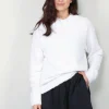 Tibi Trui - Serviette Crewneck Easy Pullover - Optic White