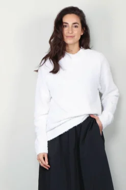 Tibi Trui - Serviette Crewneck Easy Pullover - Optic White