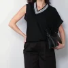 Tibi Top - Wool Jersey Vneck Tennis Vest - Black