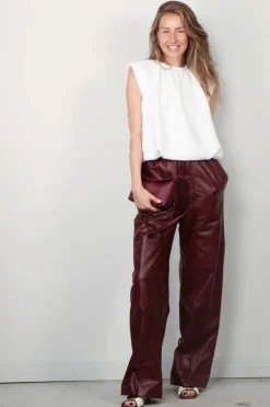 Tibi Top - Quilted Waffle Shirred Neck Top - White