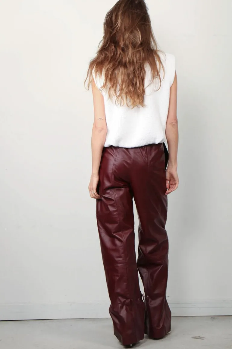 Tibi Top - Quilted Waffle Shirred Neck Top - White