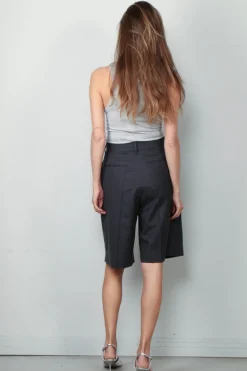 Tibi Top - Circular Fine Rib T Tank - Heather Grey