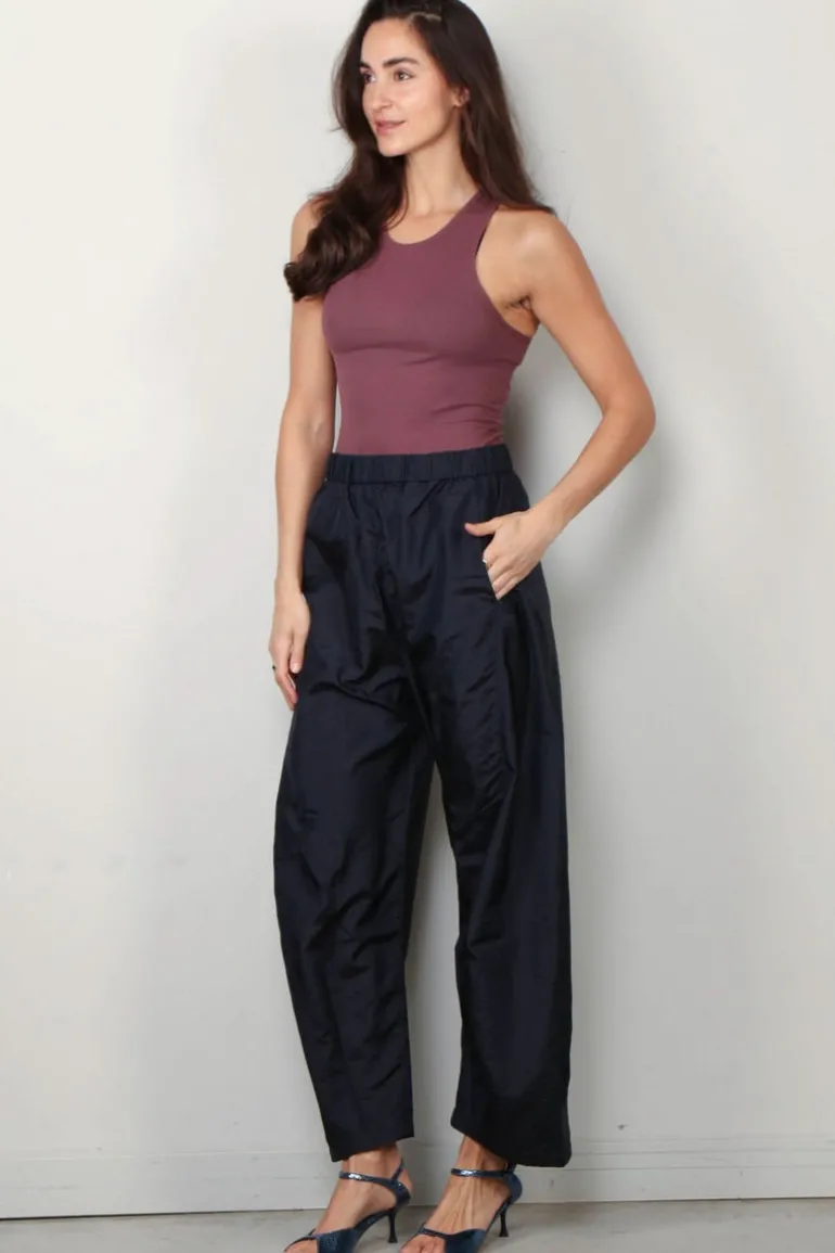 Tibi Top - Circular Fine Rib T Tank - Cinnamon
