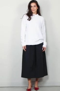 Tibi Trui - Serviette Crewneck Easy Pullover - Optic White