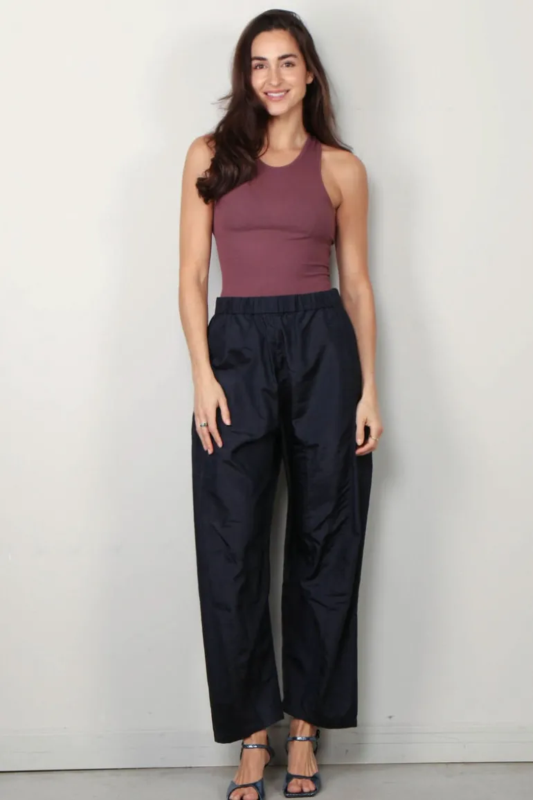 Tibi Top - Circular Fine Rib T Tank - Cinnamon