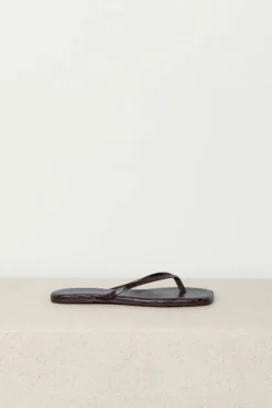TKEES Slippers - Square Toe Lily - carob croc