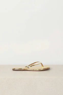 TKEES Slippers - Square Toe Lily Mirror - Gold
