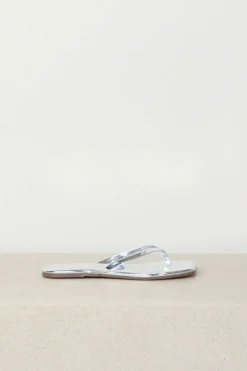 TKEES Slippers - Square Toe Lily Mirror - Chrome
