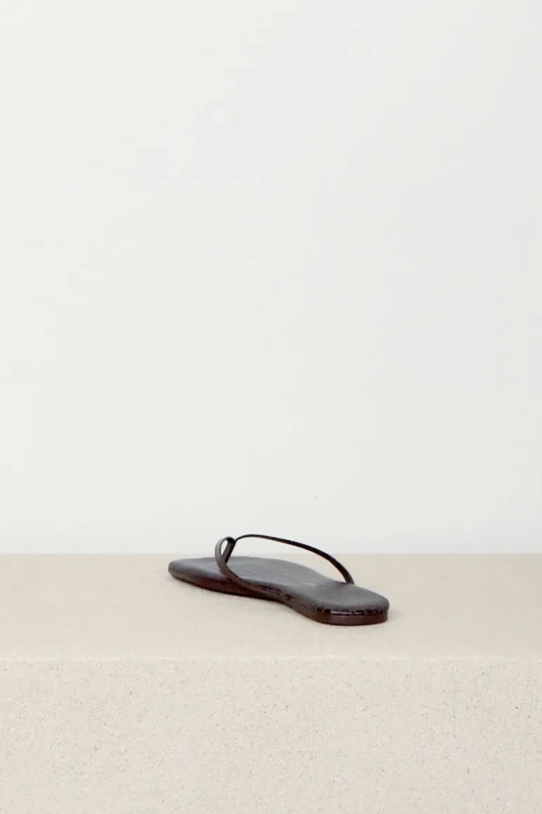 TKEES Slippers - Square Toe Lily - carob croc