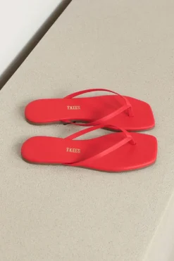 TKEES Slippers - Square Toe Lily - red