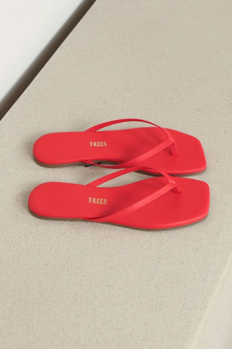 TKEES Slippers - Square Toe Lily - red