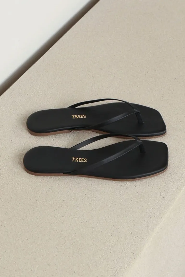 TKEES Slippers - Square Toe Lily - black