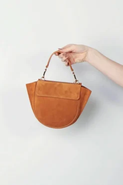 Wandler Tas - Hortensia Mini - Cognac Suede