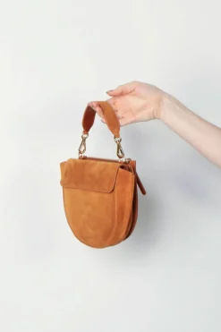 Wandler Tas - Hortensia Mini - Cognac Suede