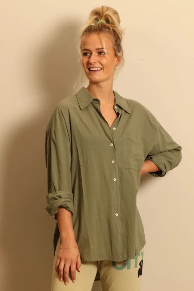 Xirena Blouse - Sydney - Green army