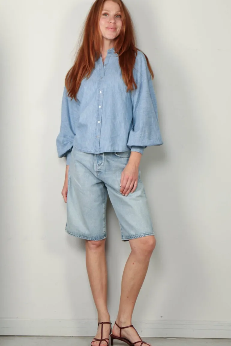 Xirena Blouse - Damien - Dusty Blue