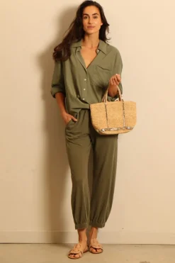 Xirena Blouse - Sydney - Green army